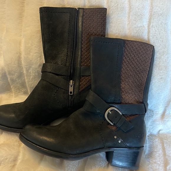 NEW Ugg Two Tone Zip Boots Sz 6 - Picture 3 of 4